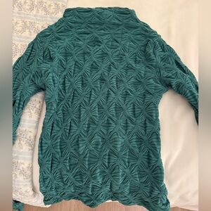 Maeve Teal Textured Sweatshirt